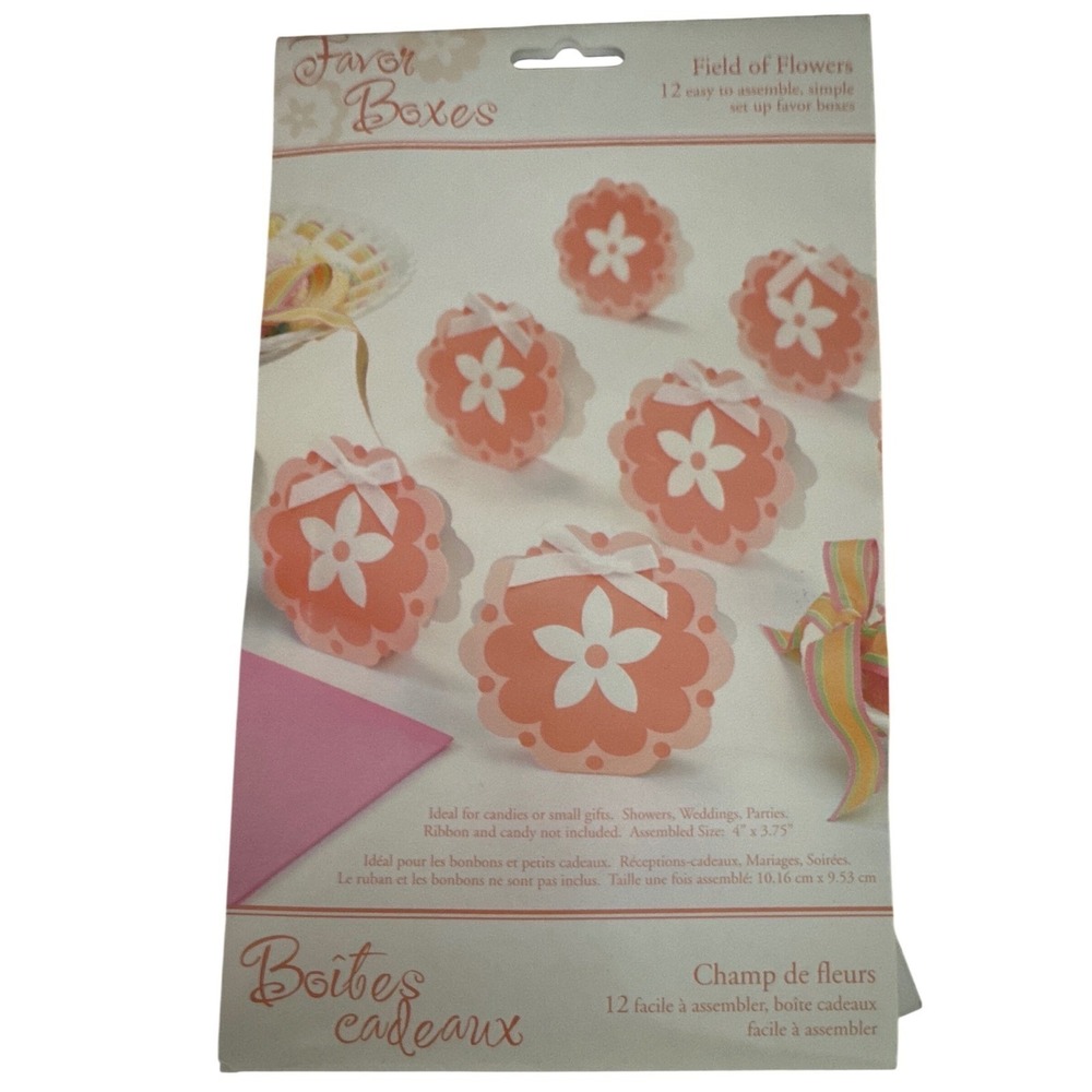 Lillian Rose Field of Flowers Coral Floral Favor Boxes‎ Set of 12 FA190 FC